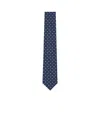 Zegna Floral Pattern Tie In Blue