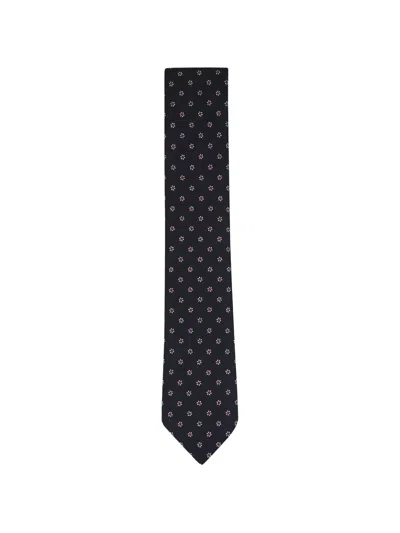 Zegna Floral-pattern Tie In Blue