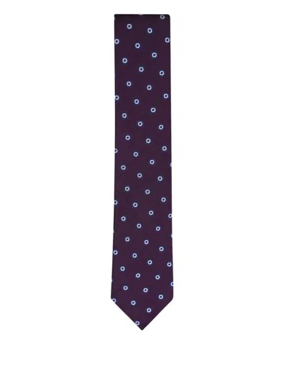 Zegna Floral-pattern Tie In Purple