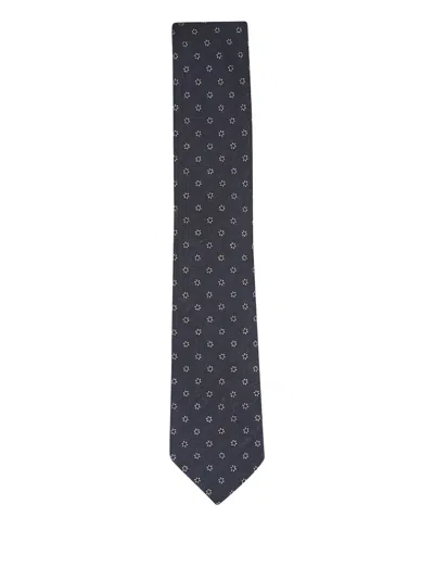 Zegna Floral Tie In Blue