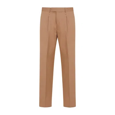 Zegna Formal Mid Brown Cotton Pants In Neutrals