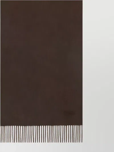 Zegna Fringe Detail Rectangular Cashmere Scarf