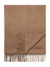 Zegna Fringed Cashemere Scarf In Brown