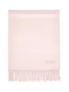 Zegna Fringed Wool Scarf In Pink