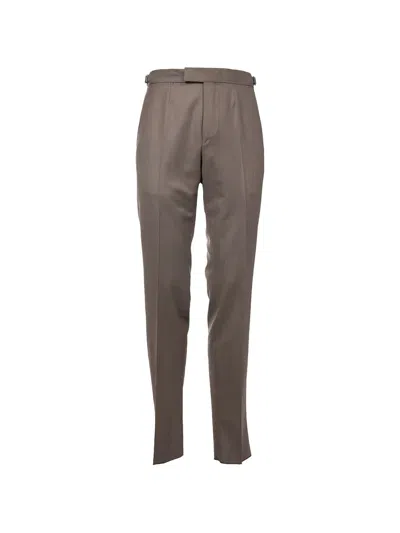 Zegna Front Fastening Trousers In Brown