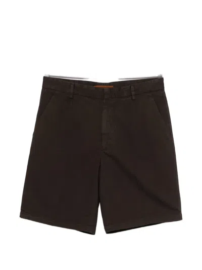 Zegna Front-pockets Shorts In Brown