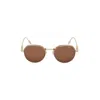 Zegna 52mm Round Polarized Sunglasses In Brown