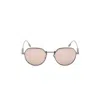 Zegna 52mm Round Polarized Sunglasses In Neutral