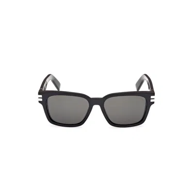 Zegna Full Frame Sunglasses In Black