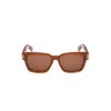 Zegna 55mm Polarized Rectangular Sunglasses