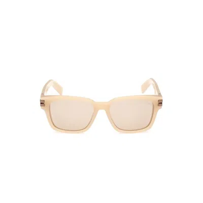 Zegna Full Frame Sunglasses In Brown