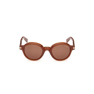 Zegna Full Frame Sunglasses In Brown