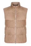 Zegna Men's Full Zip Down Vest In Beige