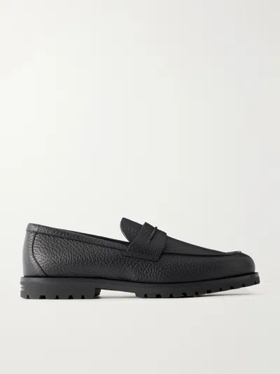 Zegna Full-grain Leather Loafers In Animal Print