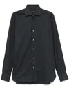 Zegna Gabardine-weave Shirt In Black