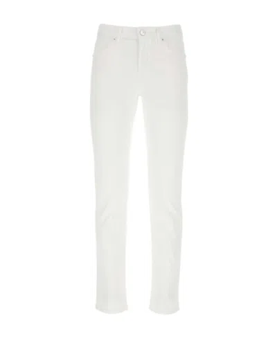 Zegna Garment-dyed Tapered Jeans In White