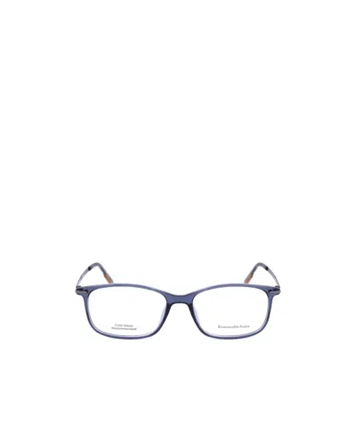 Zegna Geometric Glasses Frame In White