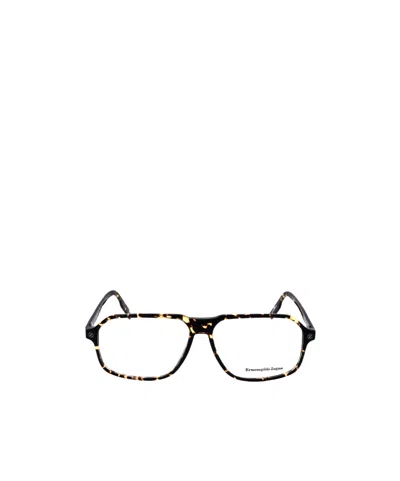 Zegna Geometric Optical Frames In White