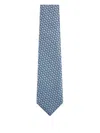 Zegna Geometric-pattern Silk Tie In Blue