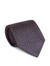 Zegna Geometric-pattern Silk Tie In Blue