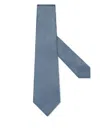 Zegna Geometric-pattern Silk Tie In Blue