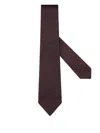 Zegna Geometric-pattern Silk Tie In Brown