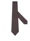 Zegna Geometric-pattern Silk Tie In Brown