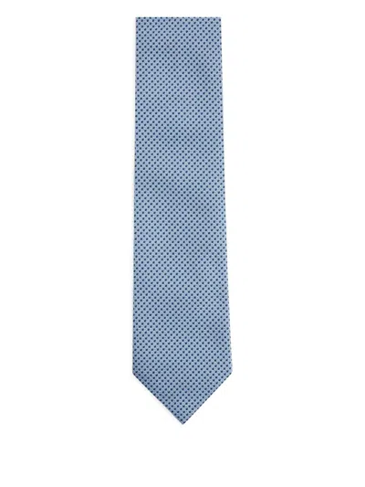 Zegna Geometric-pattern Silk Tie In Burgundy