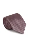 Zegna Geometric-pattern Silk Tie In Pink