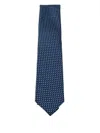 Zegna Geometric-pattern Tie In Blue