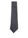 Zegna Geometric Pattern Tie Pointed Tip In Blue