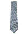 Zegna Geometric-pattern Tie In Blue