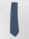 Zegna Geometric Pattern Tie Pointed Tip In Blue