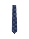 Zegna Geometric Patterned Tie In Blue