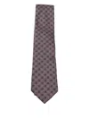 Zegna Geometric Pattern Ties Standard Width Design In Brown