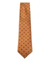 Zegna Geometric-patterned Tie In Orange