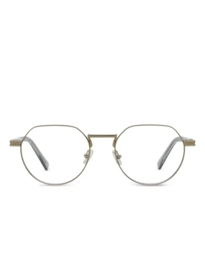 Zegna Geometric Single-bridge Glasses In Brown