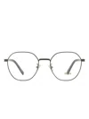 Zegna Geometric Single-bridge Glasses In Metallic