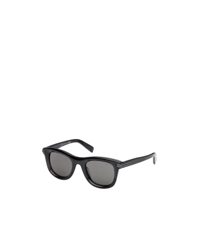 Zegna Geometric Sunglasses In Black