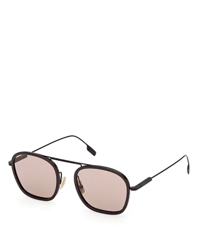 Zegna Geometric Sunglasses, 51mm In Black