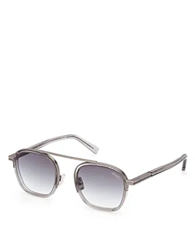 Zegna Geometric Sunglasses, 51mm In Gray/gray Gradient