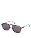 Zegna Geometric Sunglasses, 57mm In Black