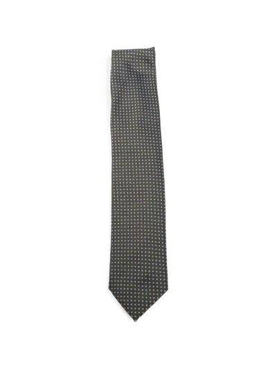 Zegna Geometric-pattern Silk Tie In Black