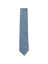 Zegna Geometric-pattern Tie In Blue
