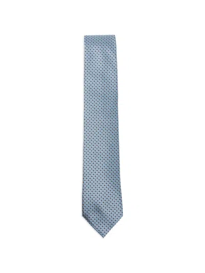 Zegna Geometric-pattern Tie In Blue