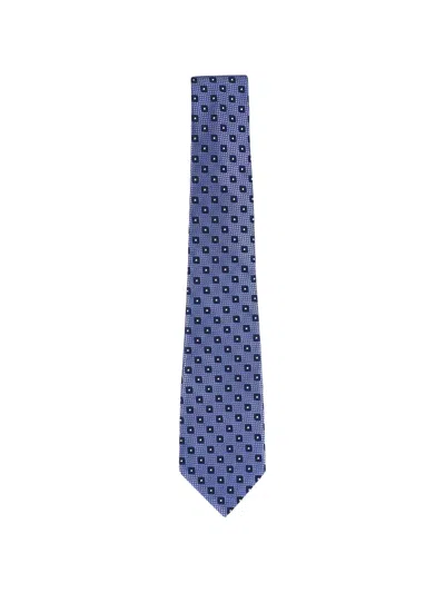 Zegna Geometric-pattern Tie In Orange