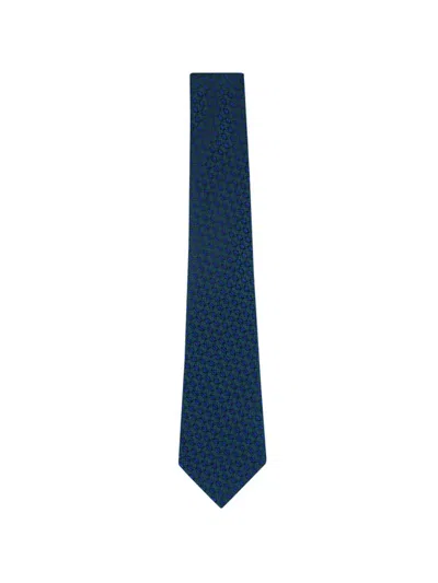 Zegna Geometric-patterned Tie In Blue
