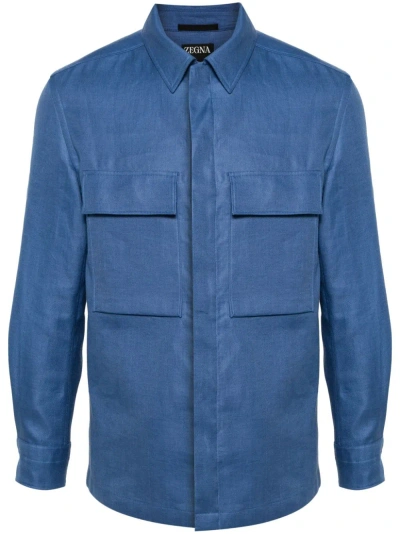 Zegna Giacca-camicia In Blue