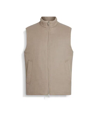 Zegna Oasi Cashmere Elements Vest In Brown