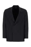 Zegna Giacca In Seta Nera Uomo